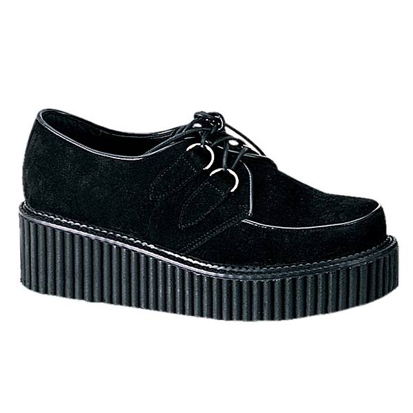 Demonia Women's Creeper-101 Platform Creeper Shoes - Black Suede D0675-82US Clearance